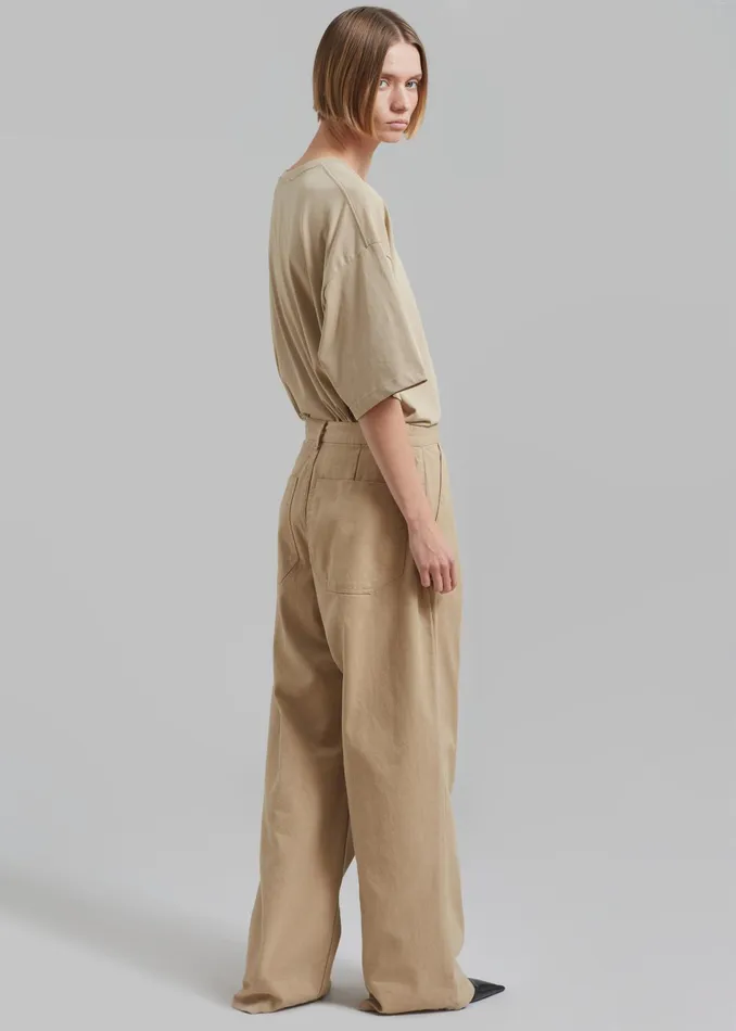 The Frankie Shop Bottoms Drew Denim Pants 8211 Beige 8211 WomenMen