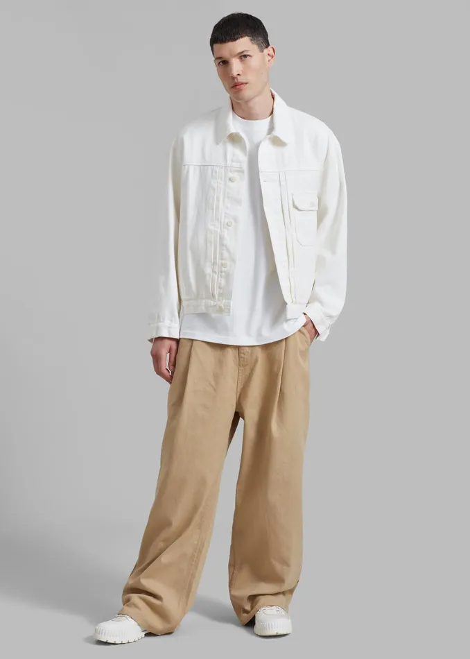 The Frankie Shop Bottoms Drew Denim Pants 8211 Beige 8211 WomenMen