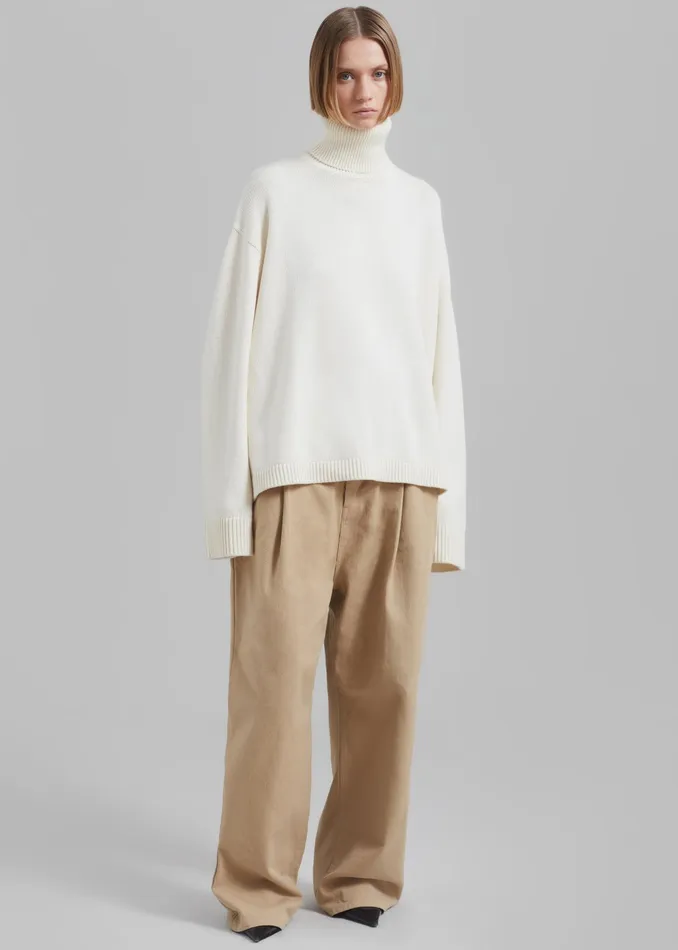The Frankie Shop Bottoms Drew Denim Pants 8211 Beige 8211 WomenMen