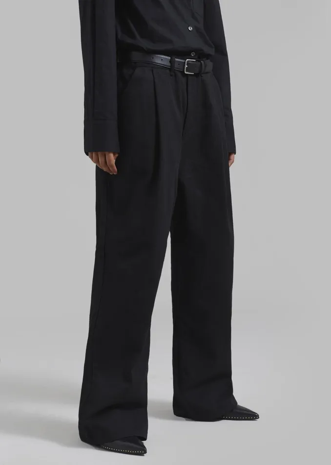 The Frankie Shop Bottoms Drew Denim Pants 8211 Black 8211 WomenMen
