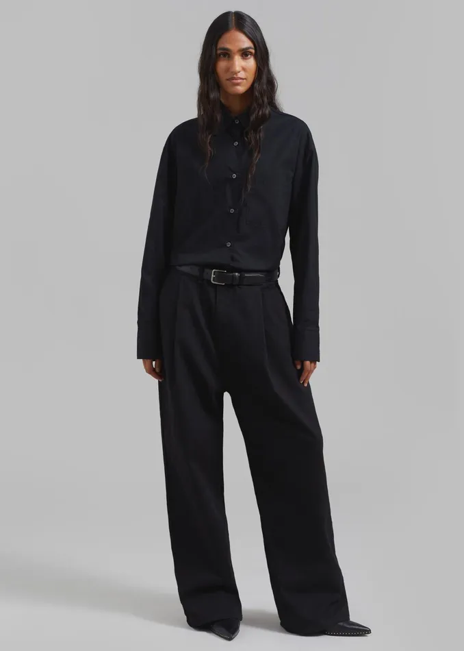 The Frankie Shop Bottoms Drew Denim Pants 8211 Black 8211 WomenMen