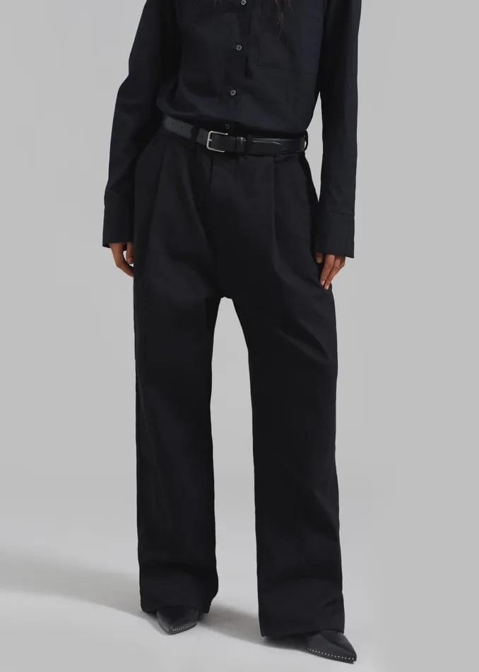 The Frankie Shop Bottoms Drew Denim Pants 8211 Black 8211 WomenMen