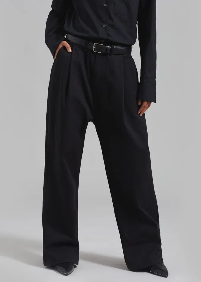 The Frankie Shop Bottoms Drew Denim Pants 8211 Black 8211 WomenMen