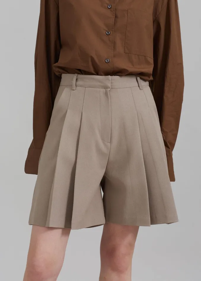 The Frankie Shop Bottoms Eline Shorts 8211 Beige 8211 Women