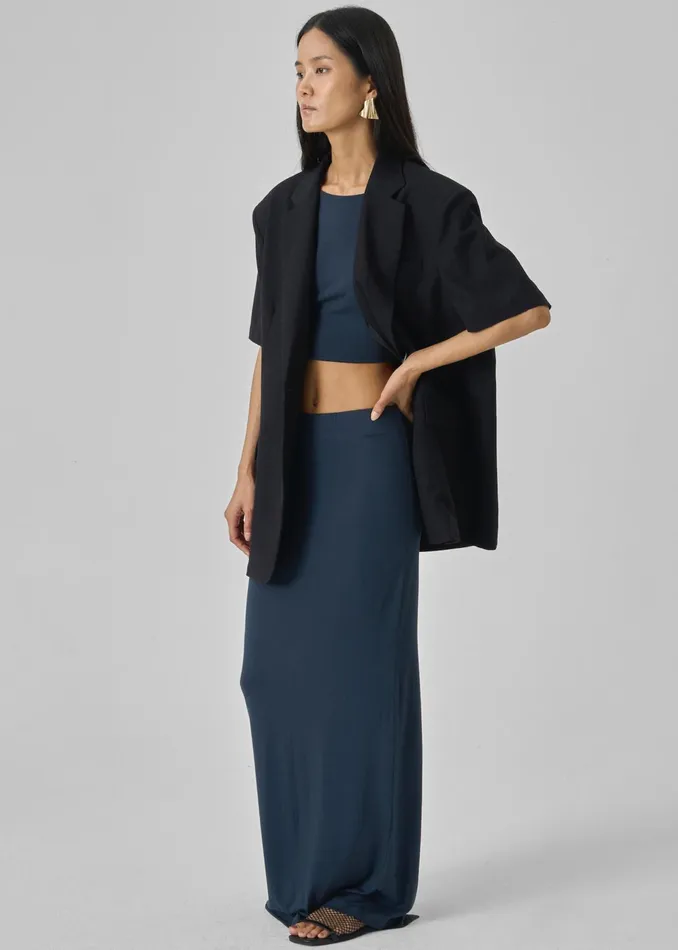 The Frankie Shop Bottoms Evangeline Maxi Skirt 8211 Navy 8211 Women