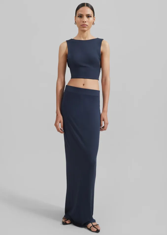 The Frankie Shop Bottoms Evangeline Maxi Skirt 8211 Navy 8211 Women