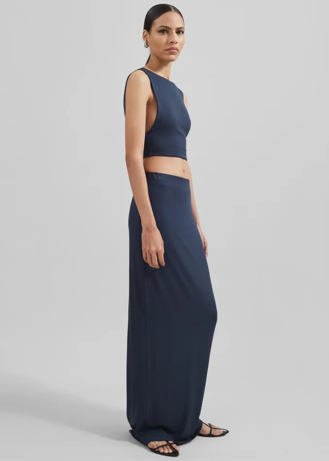 The Frankie Shop Bottoms Evangeline Maxi Skirt 8211 Navy 8211 Women