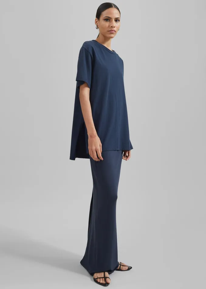 The Frankie Shop Bottoms Evangeline Maxi Skirt 8211 Navy 8211 Women