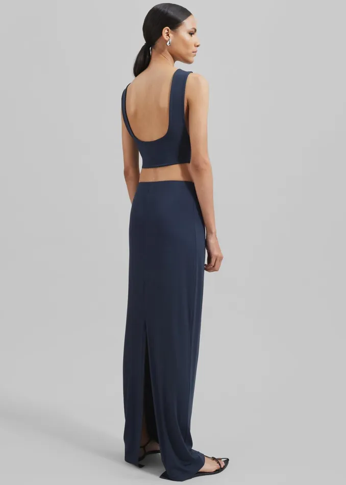 The Frankie Shop Bottoms Evangeline Maxi Skirt 8211 Navy 8211 Women