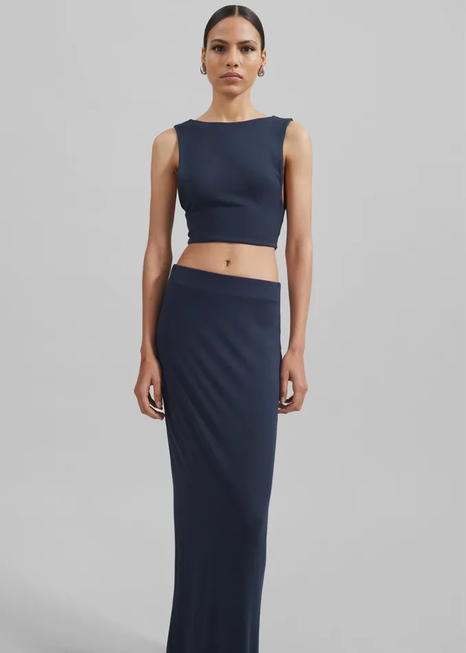The Frankie Shop Bottoms Evangeline Maxi Skirt 8211 Navy 8211 Women