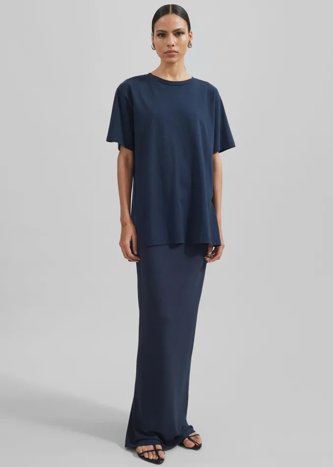 The Frankie Shop Bottoms Evangeline Maxi Skirt 8211 Navy 8211 Women