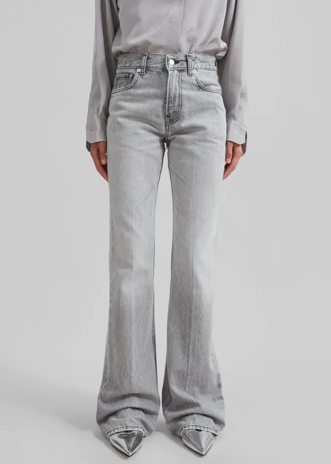 The Frankie Shop Bottoms Haikure Flora Flared Jeans 8211 Fog Grey 8211 Women