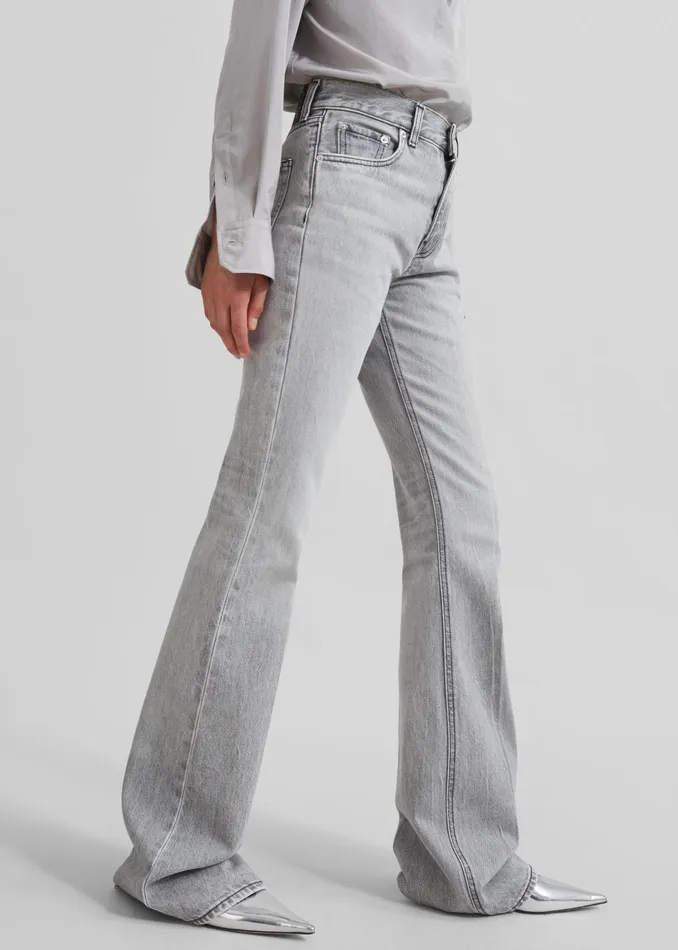 The Frankie Shop Bottoms Haikure Flora Flared Jeans 8211 Fog Grey 8211 Women