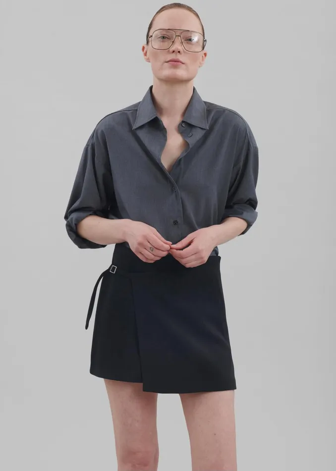 The Frankie Shop Bottoms Julie Wrap Mini Skort 8211 Black 8211 Women
