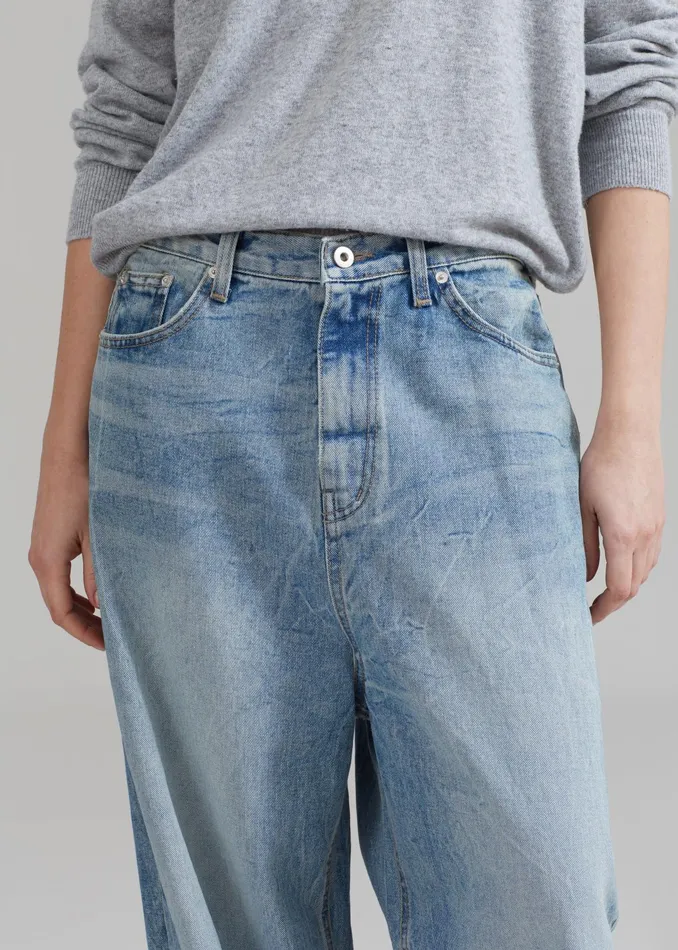 The Frankie Shop Bottoms Kane Wide Jeans 8211 Blue Wash 8211 WomenMen