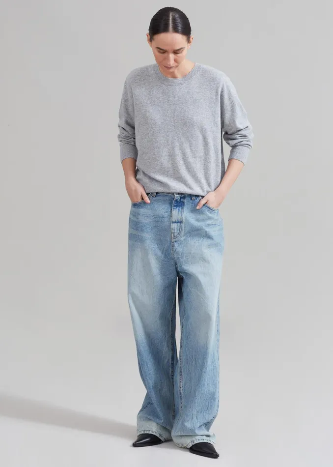 The Frankie Shop Bottoms Kane Wide Jeans 8211 Blue Wash 8211 WomenMen