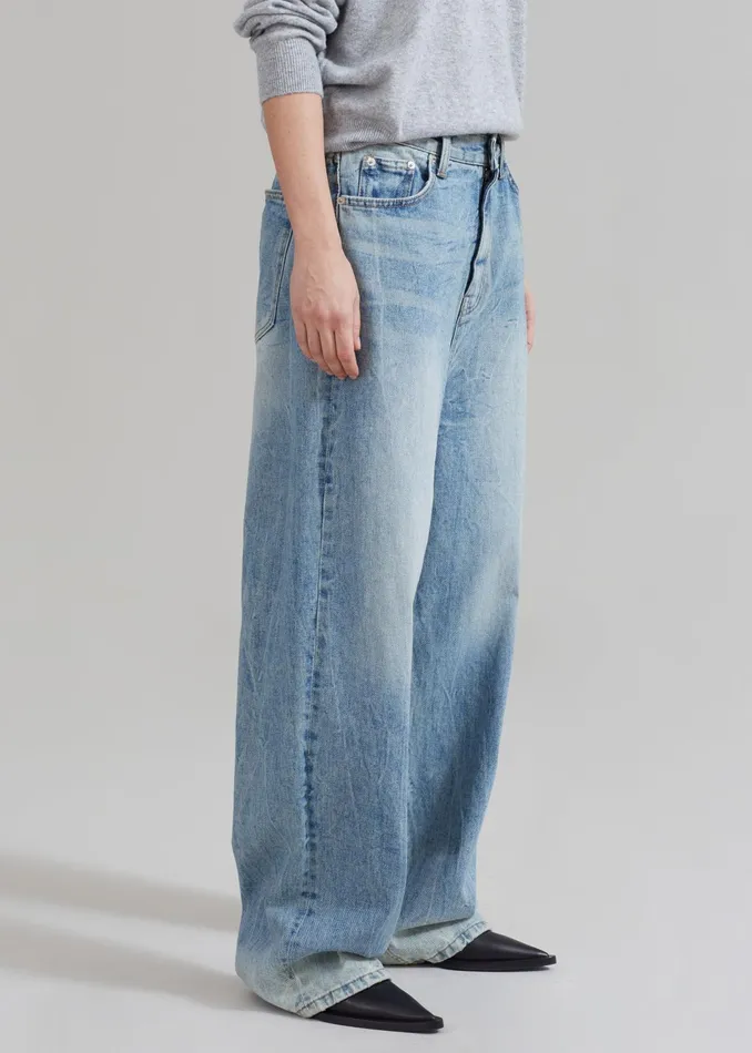 The Frankie Shop Bottoms Kane Wide Jeans 8211 Blue Wash 8211 WomenMen