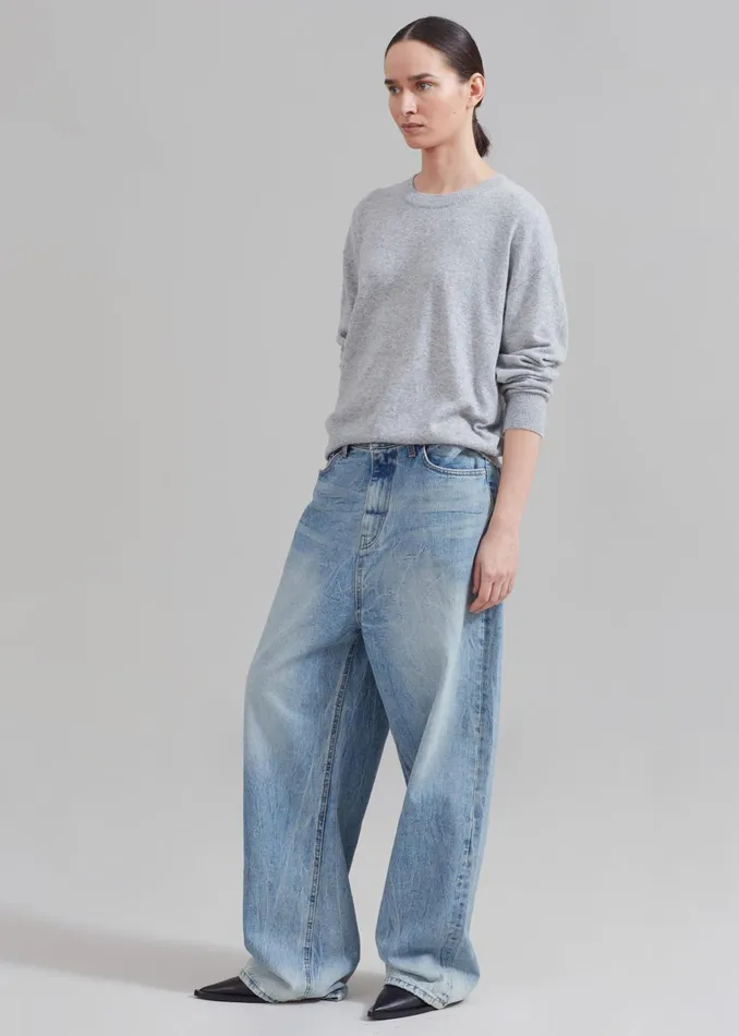 The Frankie Shop Bottoms Kane Wide Jeans 8211 Blue Wash 8211 WomenMen