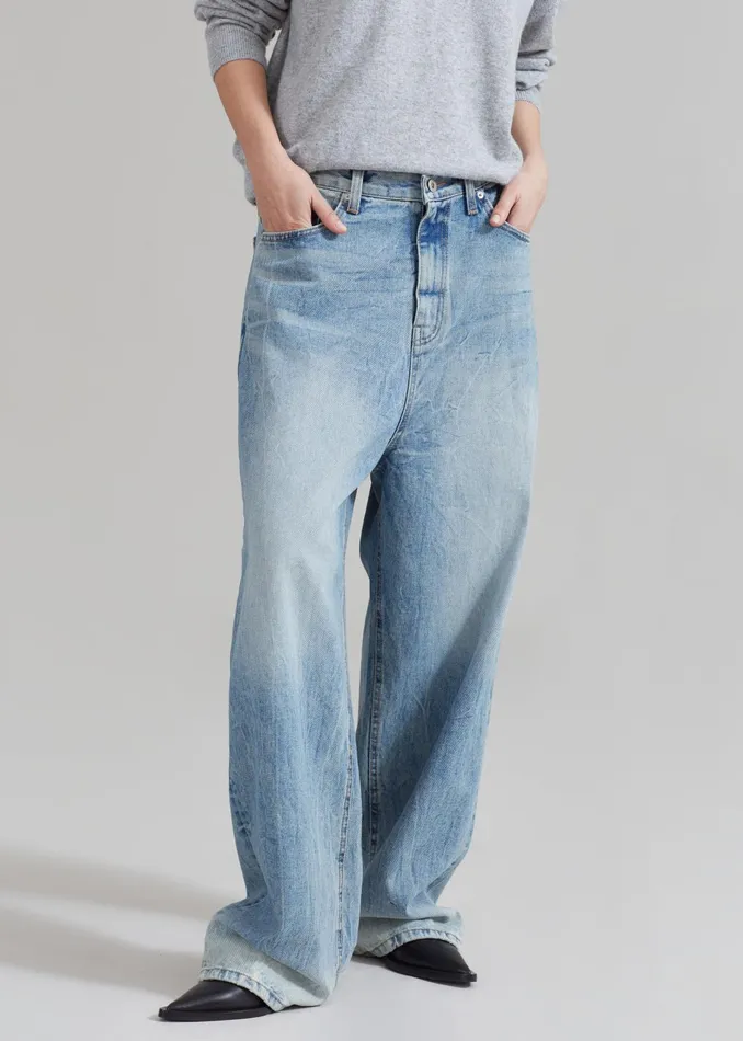 The Frankie Shop Bottoms Kane Wide Jeans 8211 Blue Wash 8211 WomenMen