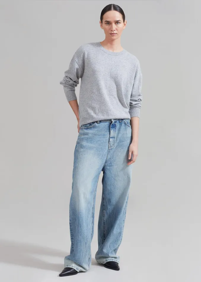 The Frankie Shop Bottoms Kane Wide Jeans 8211 Blue Wash 8211 WomenMen