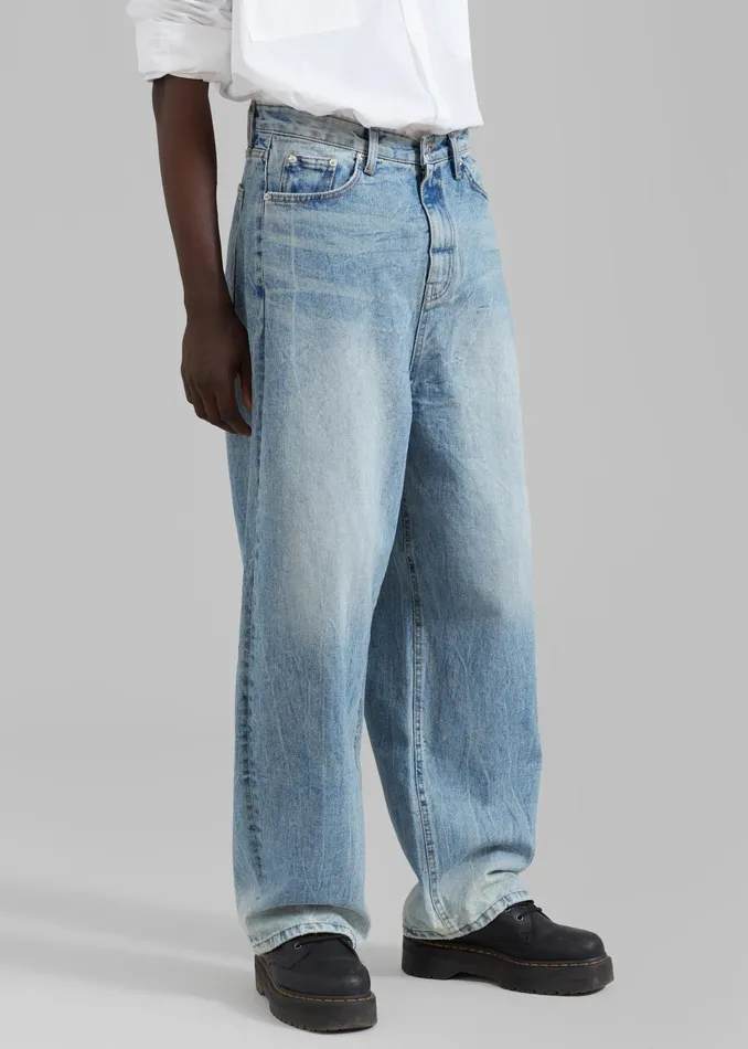 The Frankie Shop Bottoms Kane Wide Jeans 8211 Blue Wash 8211 WomenMen