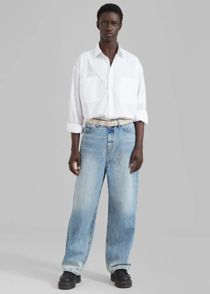 The Frankie Shop Bottoms Kane Wide Jeans 8211 Blue Wash 8211 WomenMen