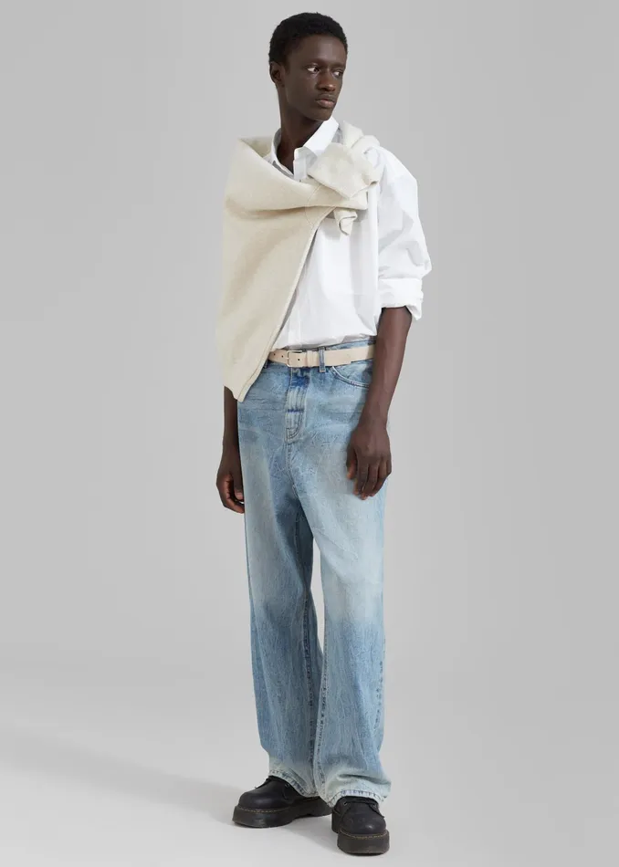 The Frankie Shop Bottoms Kane Wide Jeans 8211 Blue Wash 8211 WomenMen
