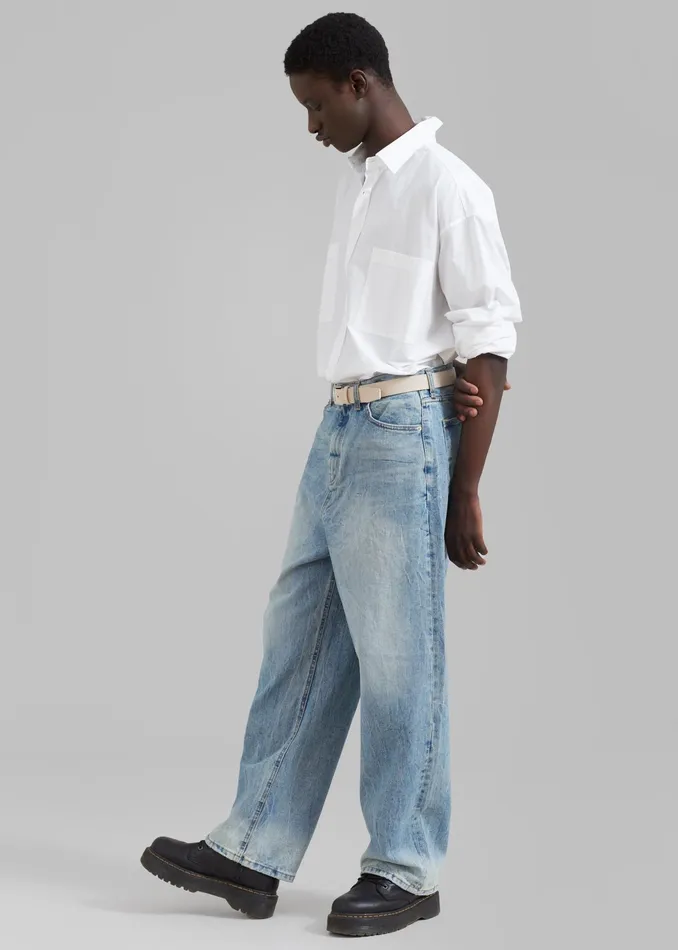 The Frankie Shop Bottoms Kane Wide Jeans 8211 Blue Wash 8211 WomenMen