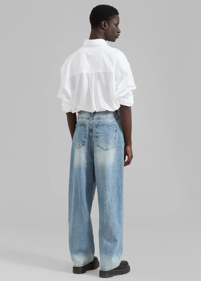 The Frankie Shop Bottoms Kane Wide Jeans 8211 Blue Wash 8211 WomenMen
