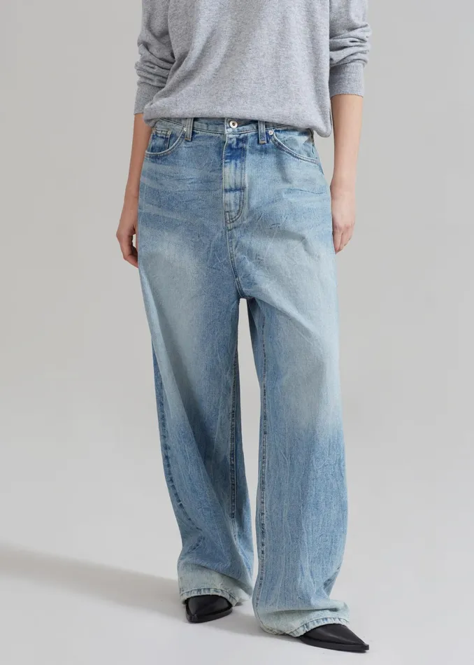 The Frankie Shop Bottoms Kane Wide Jeans 8211 Blue Wash 8211 WomenMen