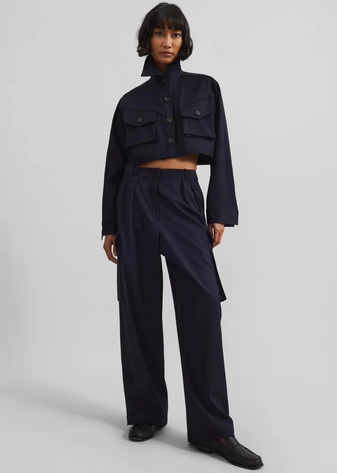 The Frankie Shop Bottoms Kiora Cargo Pants 8211 Navy 8211 Women