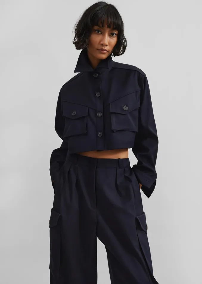 The Frankie Shop Bottoms Kiora Cargo Pants 8211 Navy 8211 Women