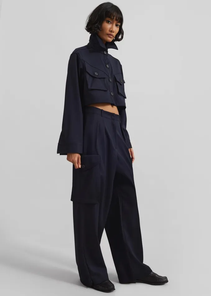 The Frankie Shop Bottoms Kiora Cargo Pants 8211 Navy 8211 Women
