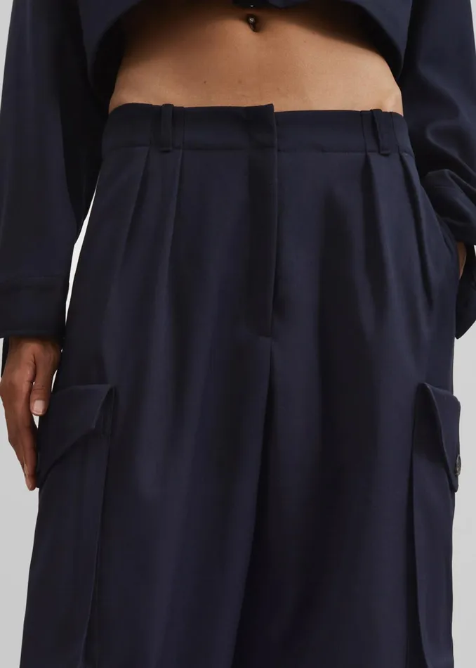 The Frankie Shop Bottoms Kiora Cargo Pants 8211 Navy 8211 Women