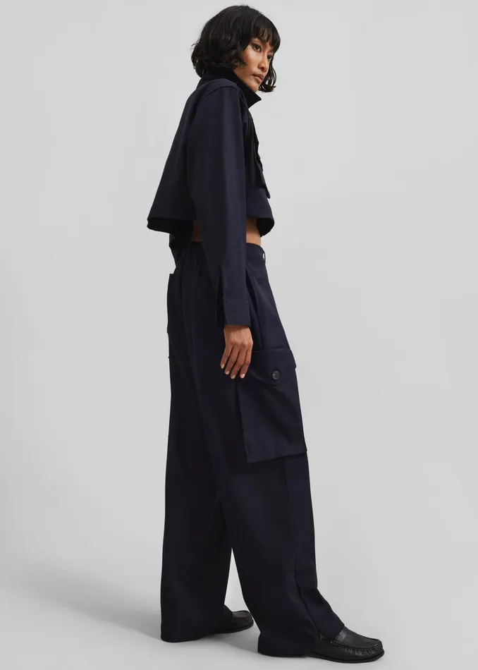 The Frankie Shop Bottoms Kiora Cargo Pants 8211 Navy 8211 Women