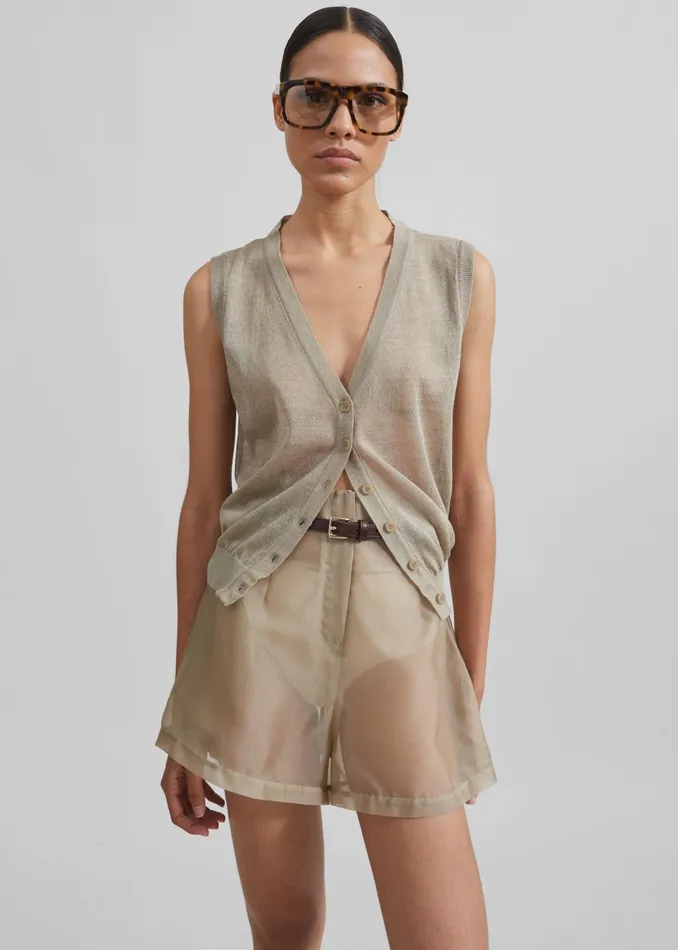 The Frankie Shop Bottoms Lise Sheer Shorts 8211 Desert Sand 8211 Women