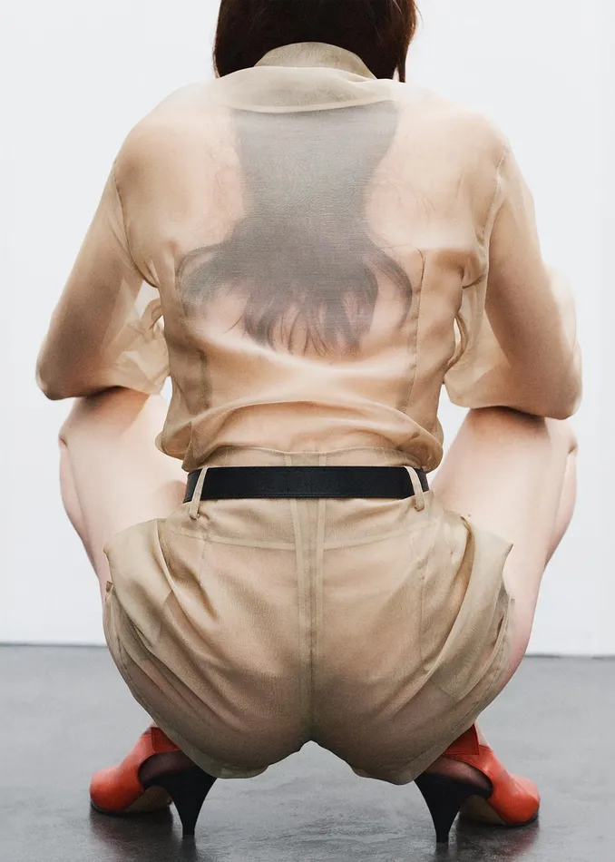 The Frankie Shop Bottoms Lise Sheer Shorts 8211 Desert Sand 8211 Women