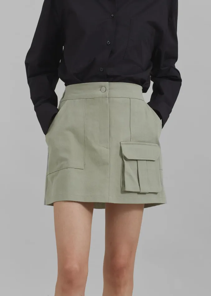 The Frankie Shop Bottoms Malia Cargo Mini Skirt 8211 Khaki 8211 Women