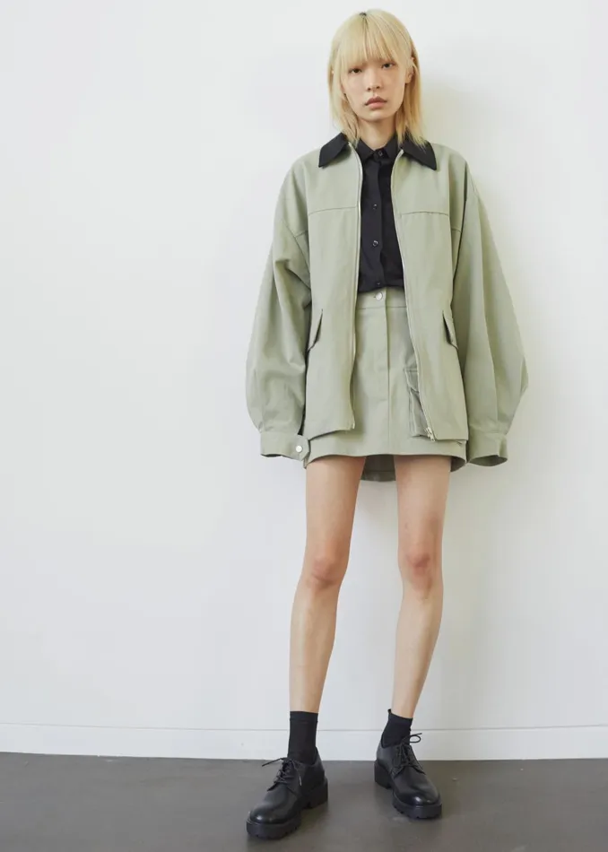 The Frankie Shop Bottoms Malia Cargo Mini Skirt 8211 Khaki 8211 Women