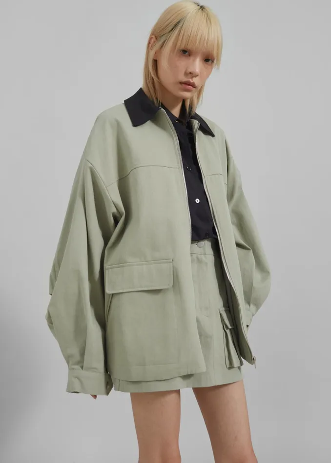 The Frankie Shop Bottoms Malia Cargo Mini Skirt 8211 Khaki 8211 Women