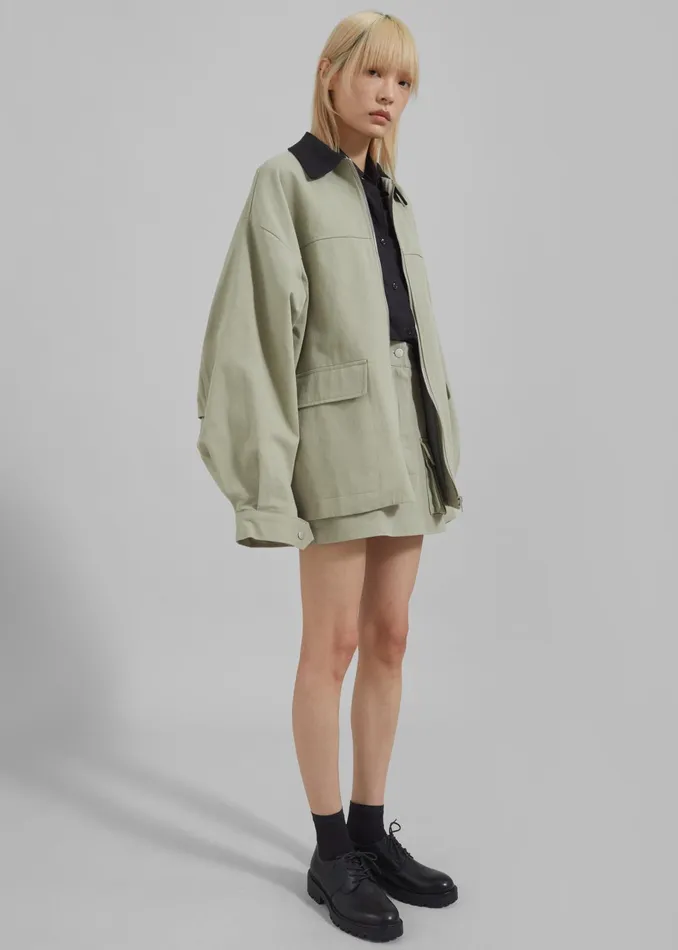 The Frankie Shop Bottoms Malia Cargo Mini Skirt 8211 Khaki 8211 Women