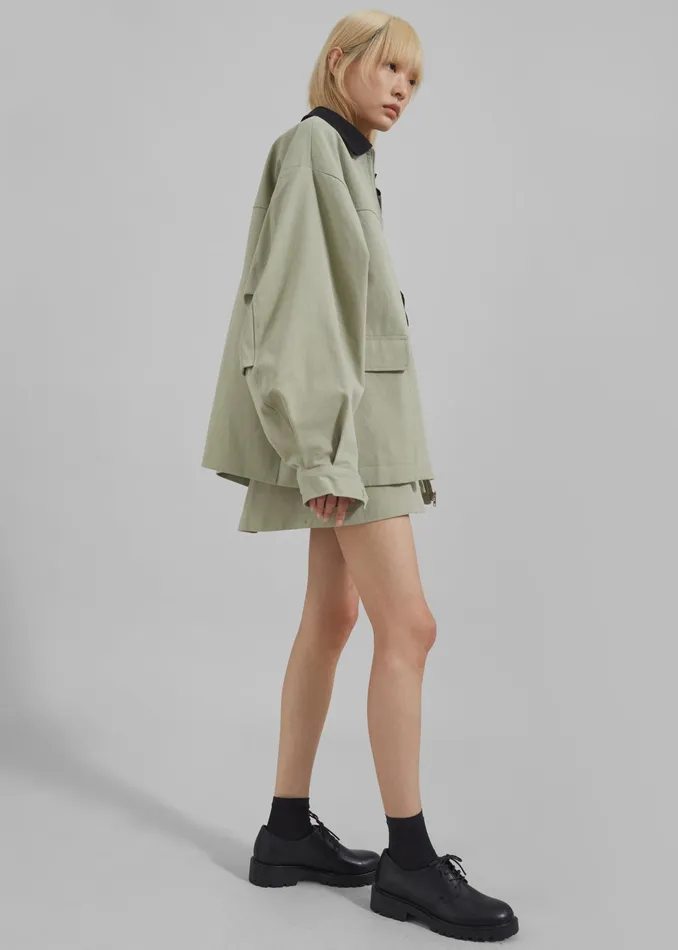 The Frankie Shop Bottoms Malia Cargo Mini Skirt 8211 Khaki 8211 Women