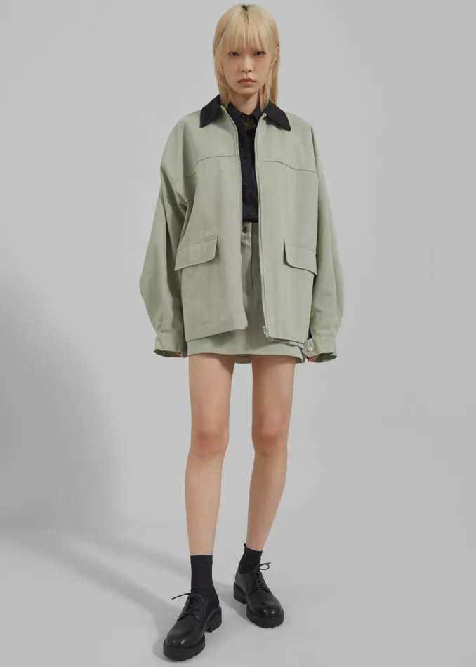 The Frankie Shop Bottoms Malia Cargo Mini Skirt 8211 Khaki 8211 Women