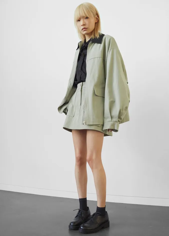 The Frankie Shop Bottoms Malia Cargo Mini Skirt 8211 Khaki 8211 Women