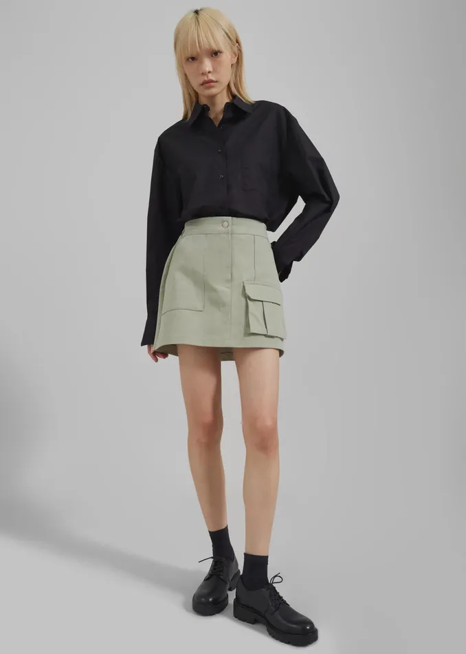 The Frankie Shop Bottoms Malia Cargo Mini Skirt 8211 Khaki 8211 Women