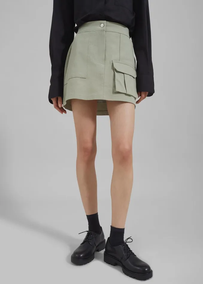 The Frankie Shop Bottoms Malia Cargo Mini Skirt 8211 Khaki 8211 Women