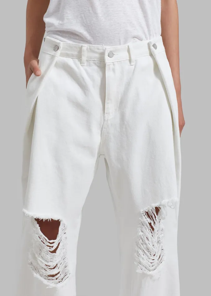 The Frankie Shop Bottoms Mercer Ripped Jeans 8211 White 8211 Women