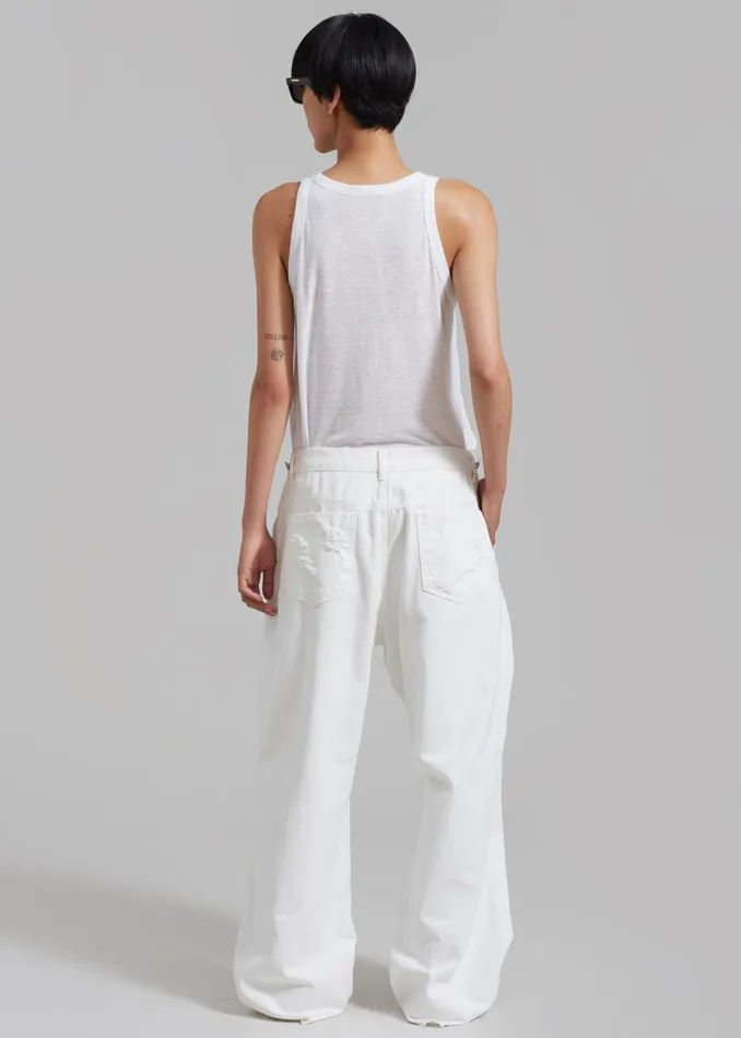The Frankie Shop Bottoms Mercer Ripped Jeans 8211 White 8211 Women
