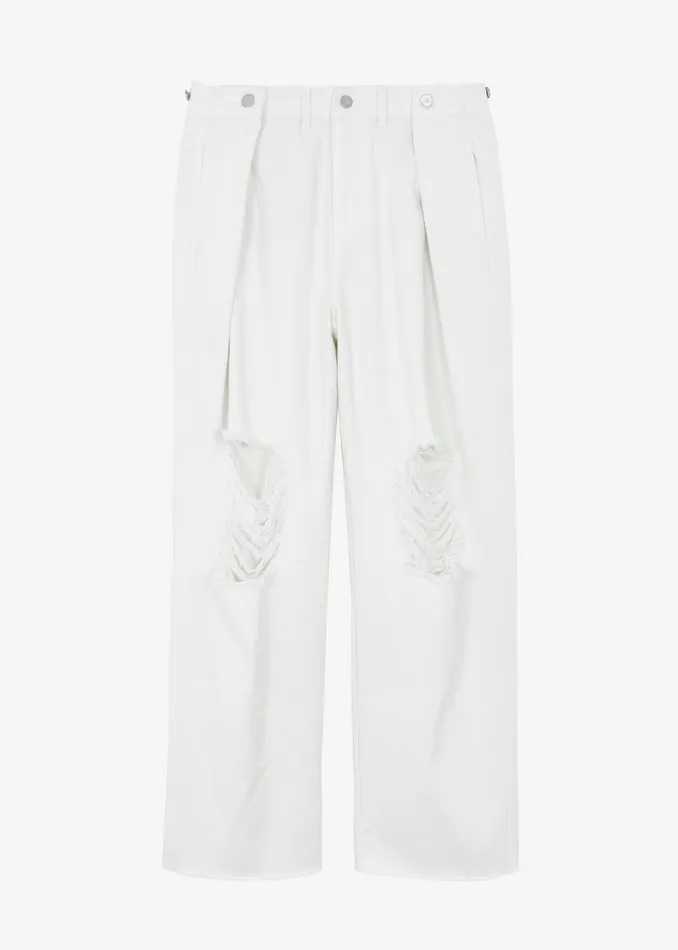 The Frankie Shop Bottoms Mercer Ripped Jeans 8211 White 8211 Women
