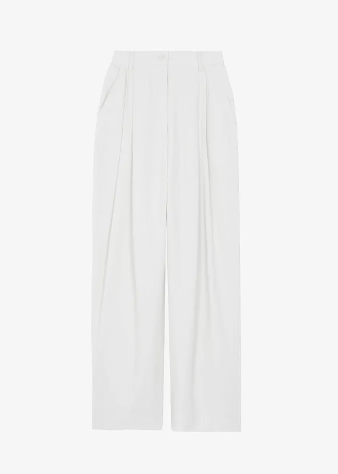 The Frankie Shop Bottoms Piper Pleated Trousers 8211 White 8211 Women